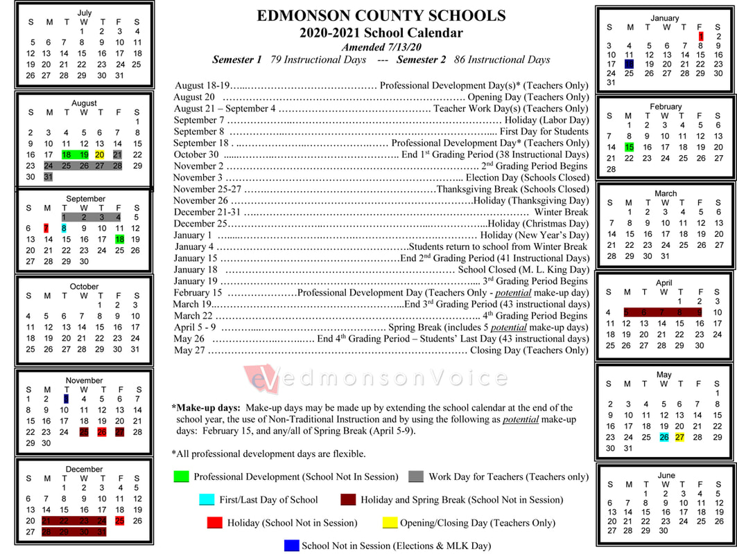 County Schools Calendar THE EDMONSON VOICE